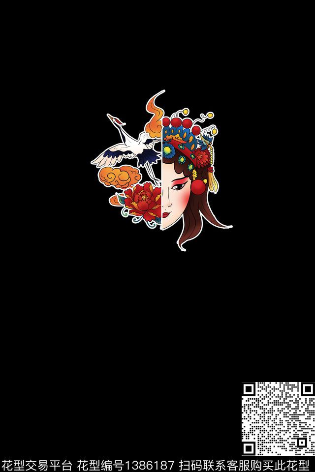 定位花中国风国潮数码印花华亿平台下载（图片编号: 1386187） - 瓦栏（Walan）