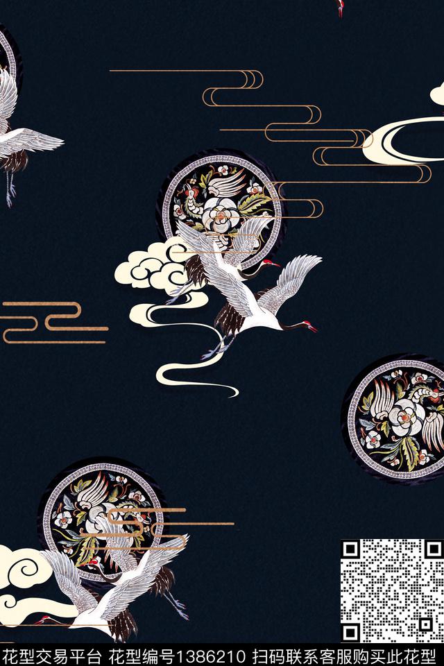 香云纱中国风真丝数码印花华亿平台下载（图片编号: 1386210） - 瓦栏（Walan）