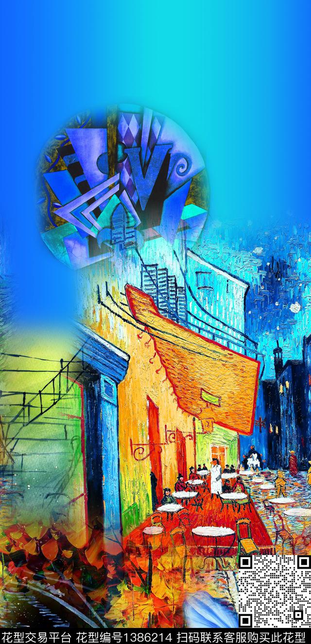 抽象油画华亿平台年轻女性数码印花华亿平台下载（图片编号: 1386214） - 瓦栏（Walan）