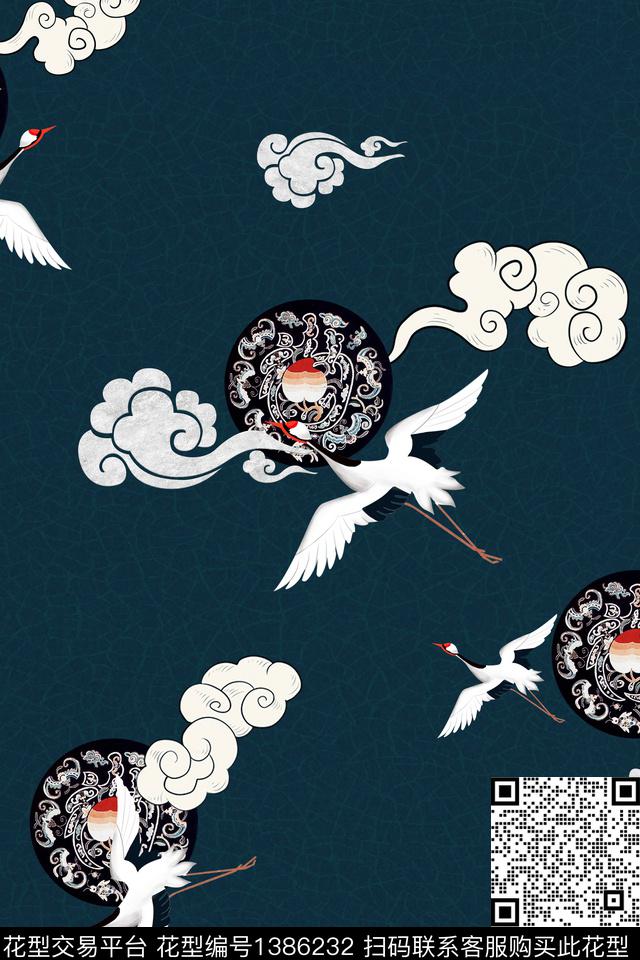 香云纱中国风真丝数码印花华亿平台下载（图片编号: 1386232） - 瓦栏（Walan）