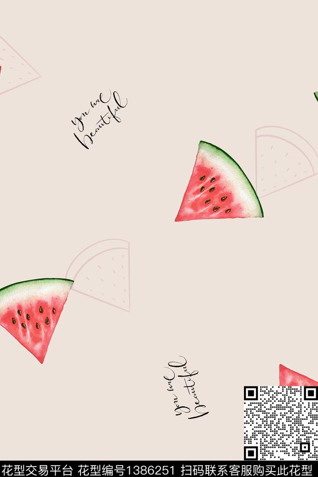 水果可爱卡通数码印花华亿平台下载（图片编号: 1386251） - 瓦栏（Walan）