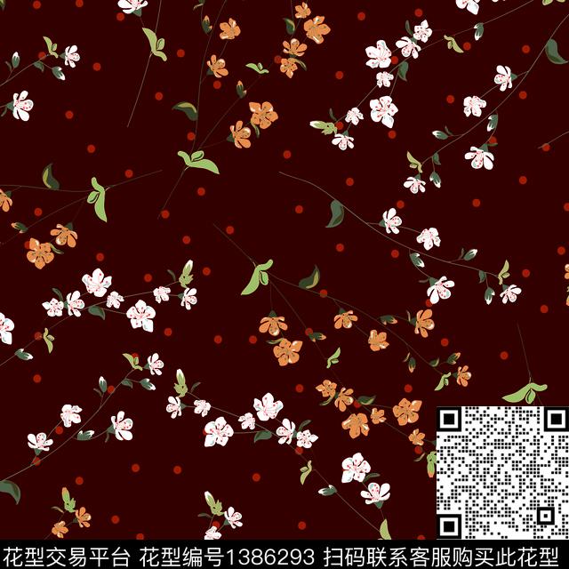 几何小碎花绿植传统印花华亿平台下载（图片编号: 1386293） - 瓦栏（Walan）