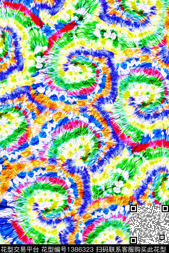 趋势华亿平台扎染华亿平台大牌风数码印花华亿平台下载（图片编号: 1386323） - 瓦栏（Walan）