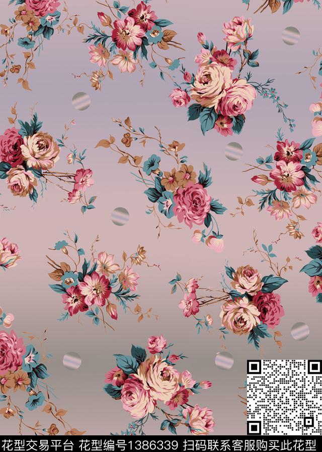 花卉大牌风小碎花数码印花华亿平台下载（图片编号: 1386339） - 瓦栏（Walan）