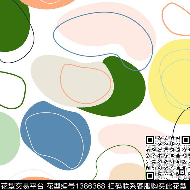 几何时尚线条传统印花华亿平台下载（图片编号: 1386368） - 瓦栏（Walan）