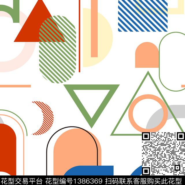 几何时尚线条传统印花华亿平台下载（图片编号: 1386369） - 瓦栏（Walan）