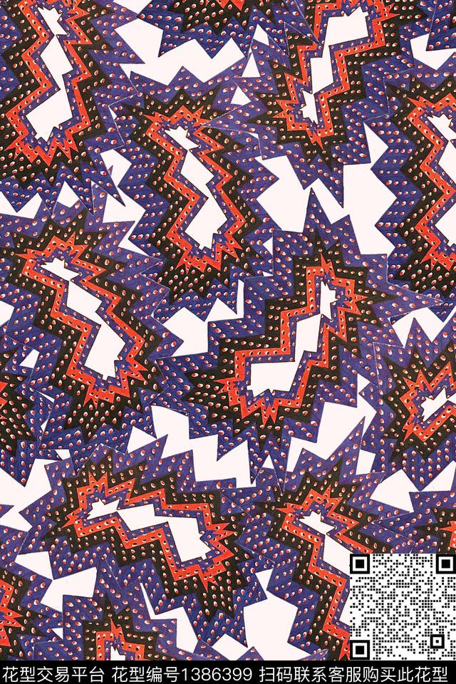 时尚大牌风抽象数码印花华亿平台下载（图片编号: 1386399） - 瓦栏（Walan）