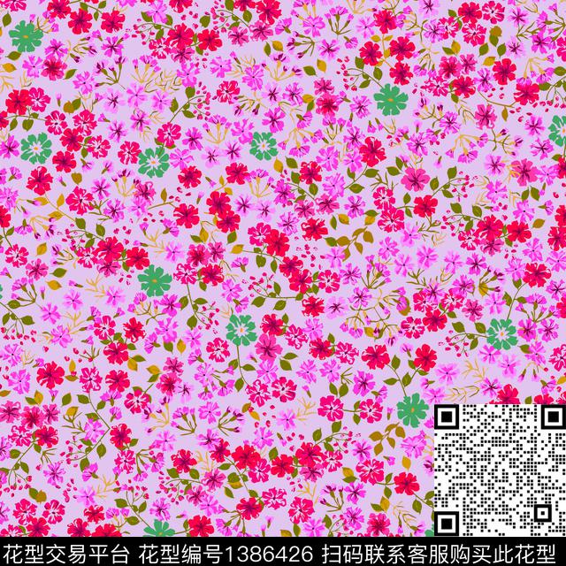 几何小碎花绿植传统印花华亿平台下载（图片编号: 1386426） - 瓦栏（Walan）