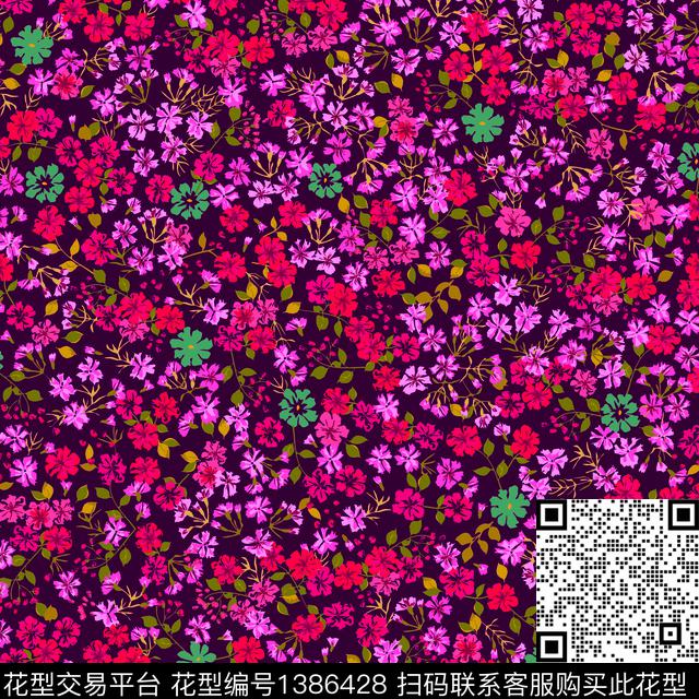 几何小碎花绿植传统印花华亿平台下载（图片编号: 1386428） - 瓦栏（Walan）