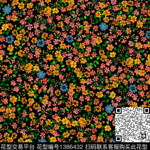 几何小碎花绿植传统印花华亿平台下载（图片编号: 1386432） - 瓦栏（Walan）