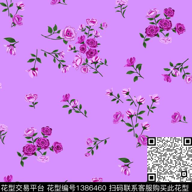几何花卉小碎花数码印花华亿平台下载（图片编号: 1386460） - 瓦栏（Walan）
