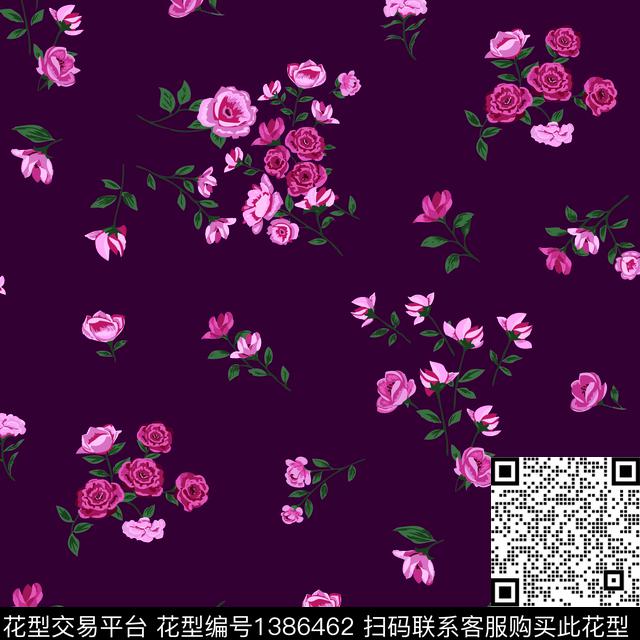 几何花卉小碎花数码印花华亿平台下载（图片编号: 1386462） - 瓦栏（Walan）