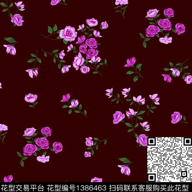 几何花卉小碎花数码印花华亿平台下载（图片编号: 1386463） - 瓦栏（Walan）