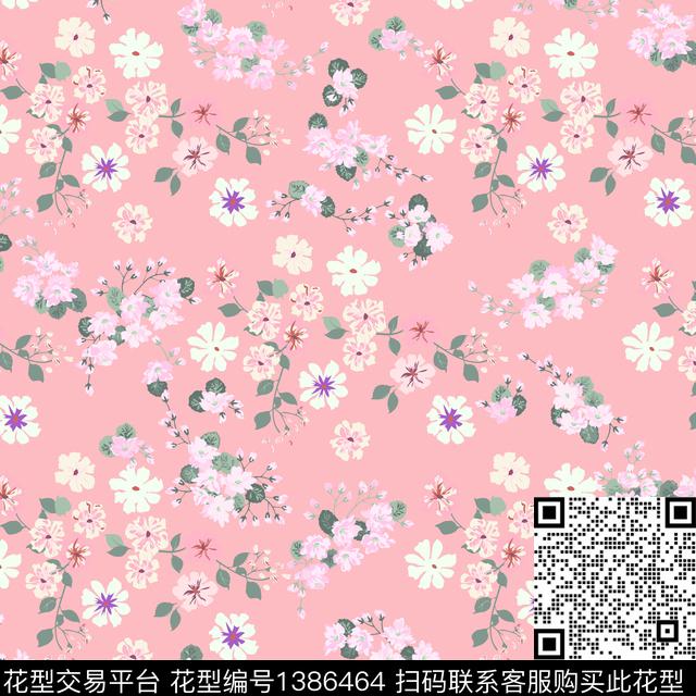 几何花卉小碎花数码印花华亿平台下载（图片编号: 1386464） - 瓦栏（Walan）