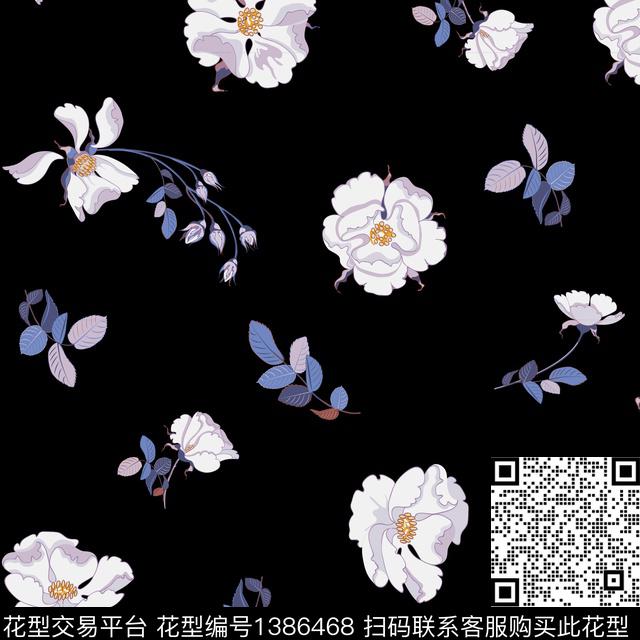 几何花卉小碎花数码印花华亿平台下载（图片编号: 1386468） - 瓦栏（Walan）