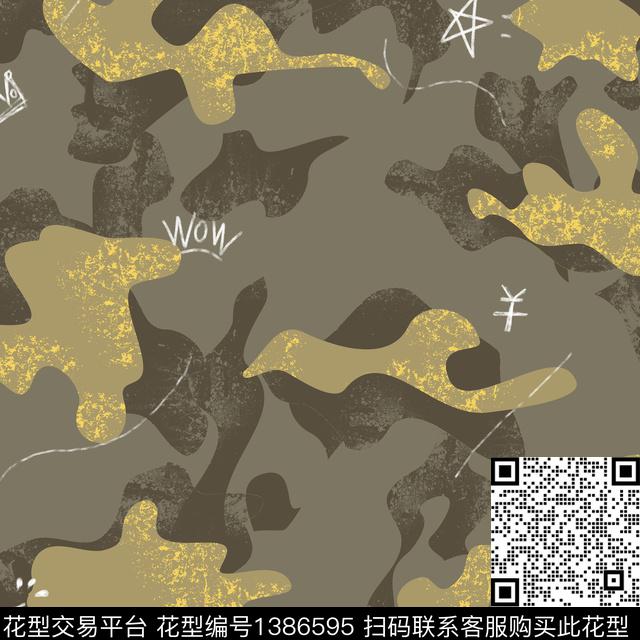 时尚男装迷彩传统印花华亿平台下载（图片编号: 1386595） - 瓦栏（Walan）