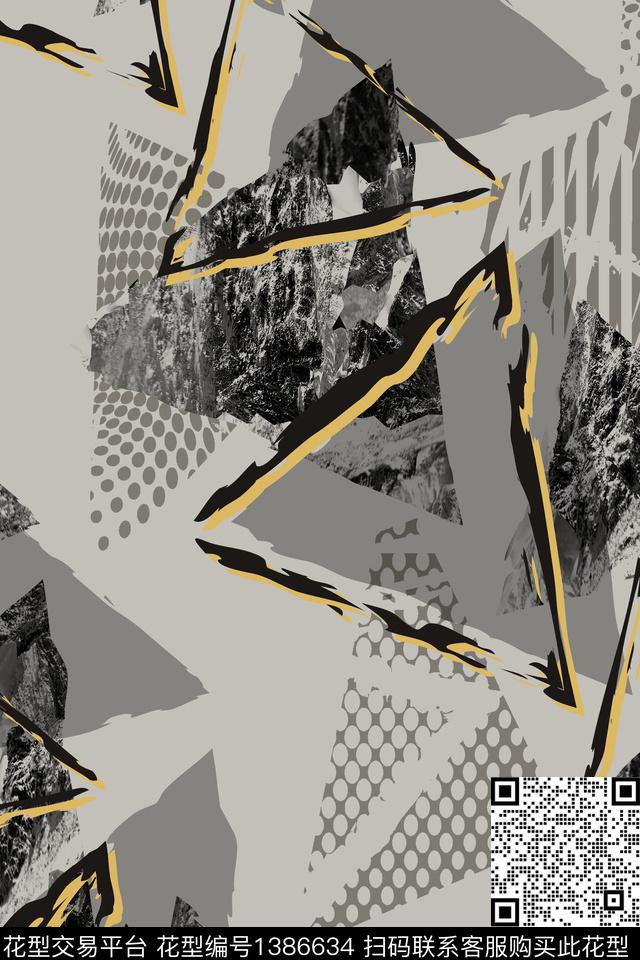 几何男装满版花大牌风传统印花华亿平台下载（图片编号: 1386634） - 瓦栏（Walan）