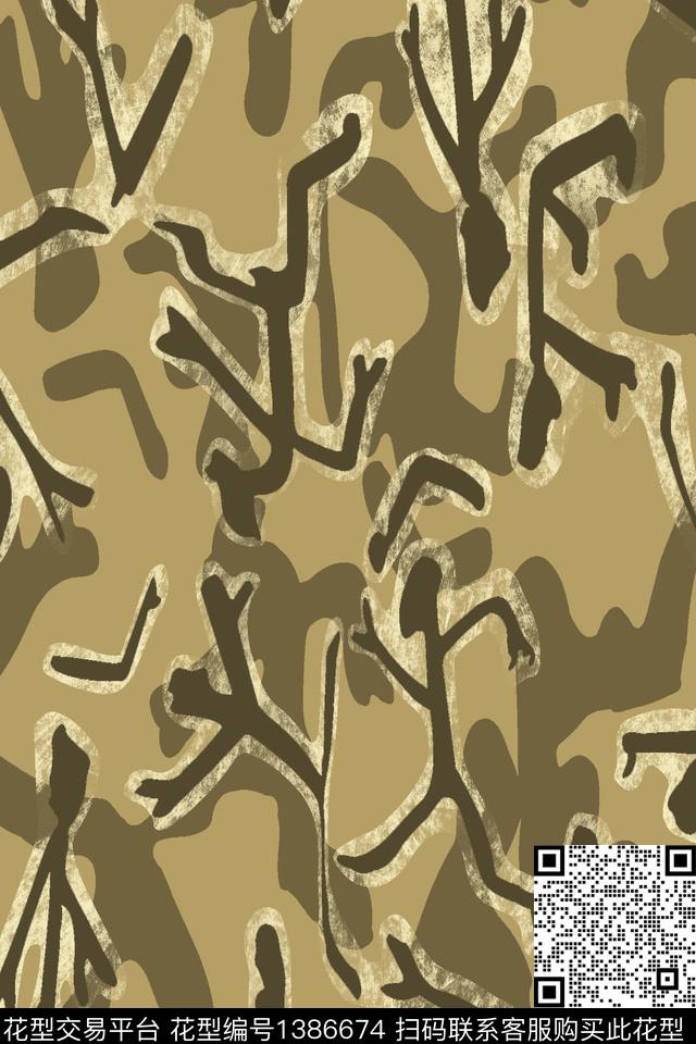 几何男装满版花迷彩传统印花华亿平台下载（图片编号: 1386674） - 瓦栏（Walan）