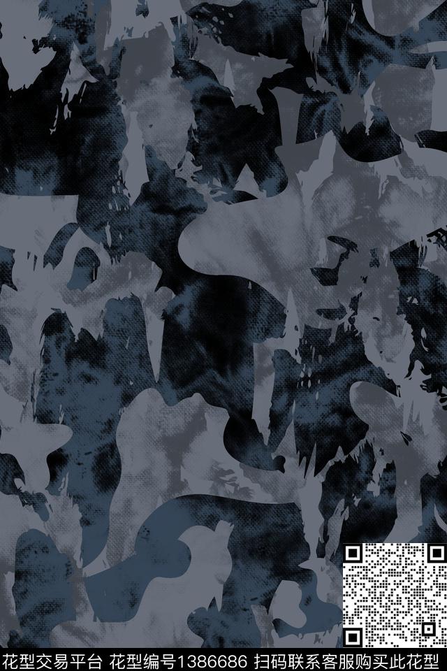 几何男装满版花迷彩传统印花华亿平台下载（图片编号: 1386686） - 瓦栏（Walan）