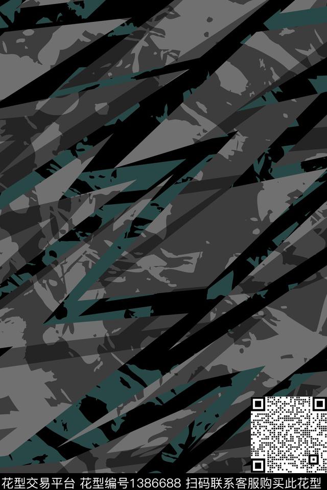 几何男装满版花迷彩传统印花华亿平台下载（图片编号: 1386688） - 瓦栏（Walan）