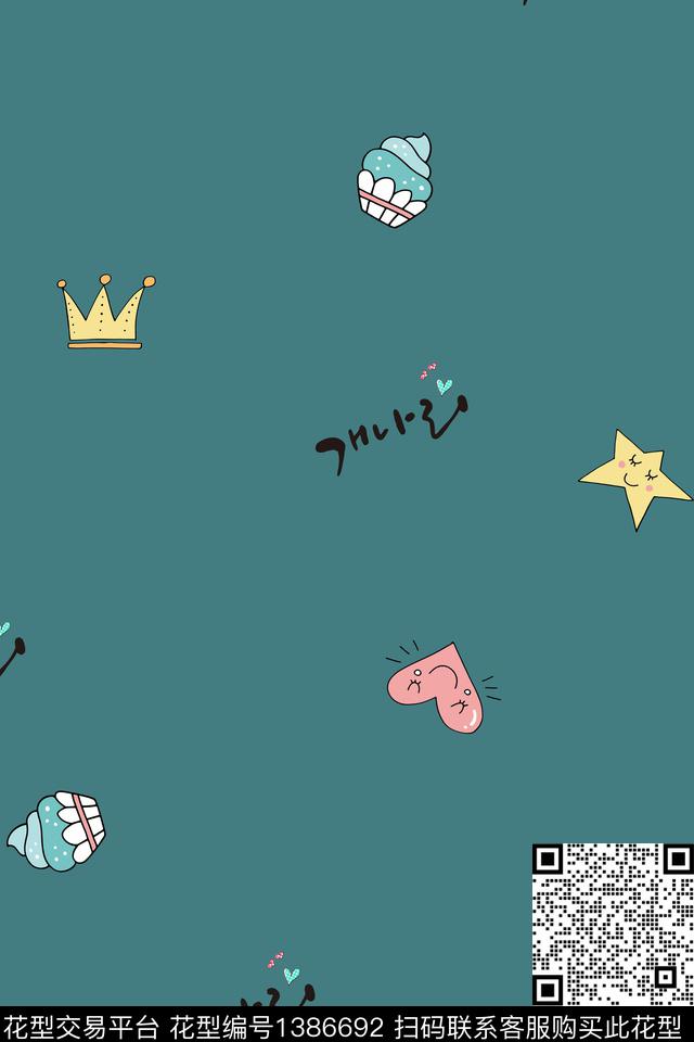 字母卡通数码印花华亿平台下载（图片编号: 1386692） - 瓦栏（Walan）