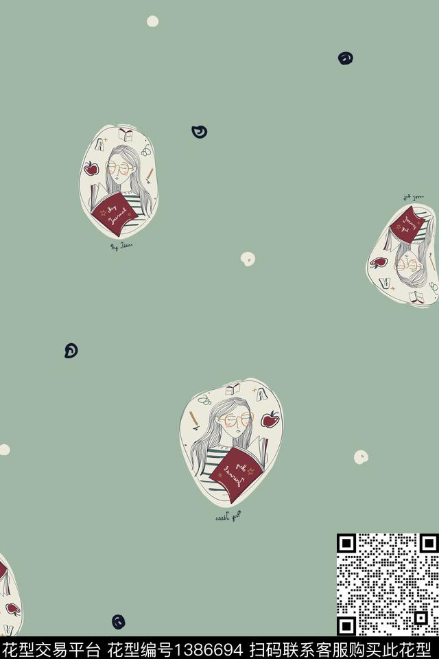 字母卡通数码印花华亿平台下载（图片编号: 1386694） - 瓦栏（Walan）