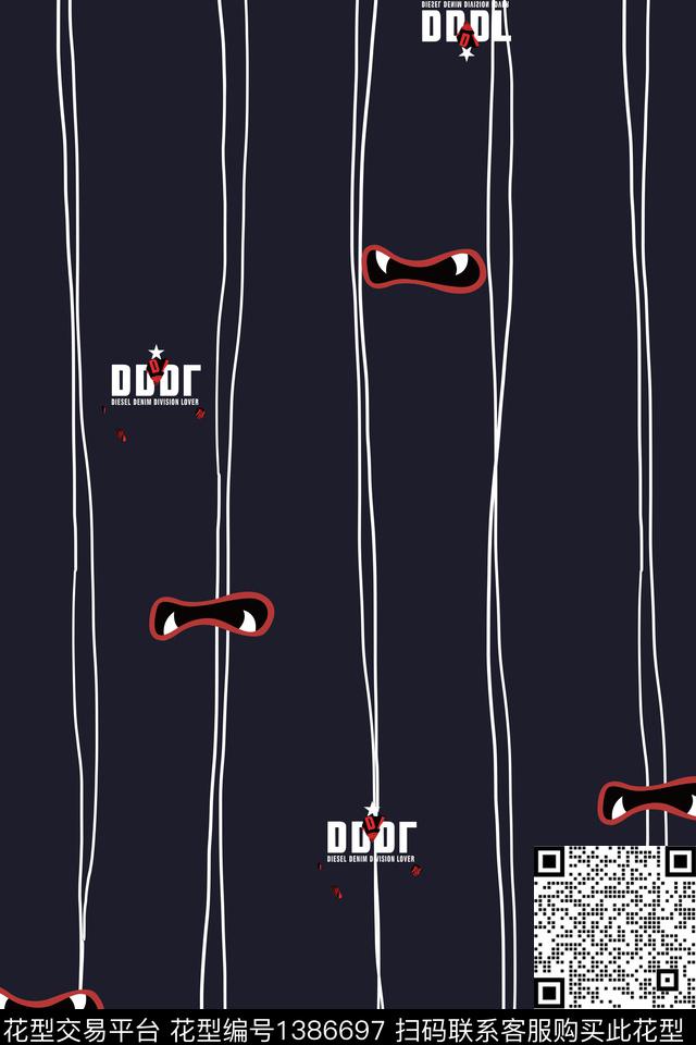 字母卡通数码印花华亿平台下载（图片编号: 1386697） - 瓦栏（Walan）