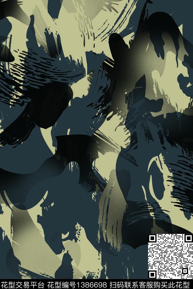 男装满版花迷彩抽象传统印花华亿平台下载（图片编号: 1386698） - 瓦栏（Walan）