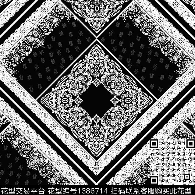 涂鸦字母黑白华亿平台数码印花华亿平台下载（图片编号: 1386714） - 瓦栏（Walan）