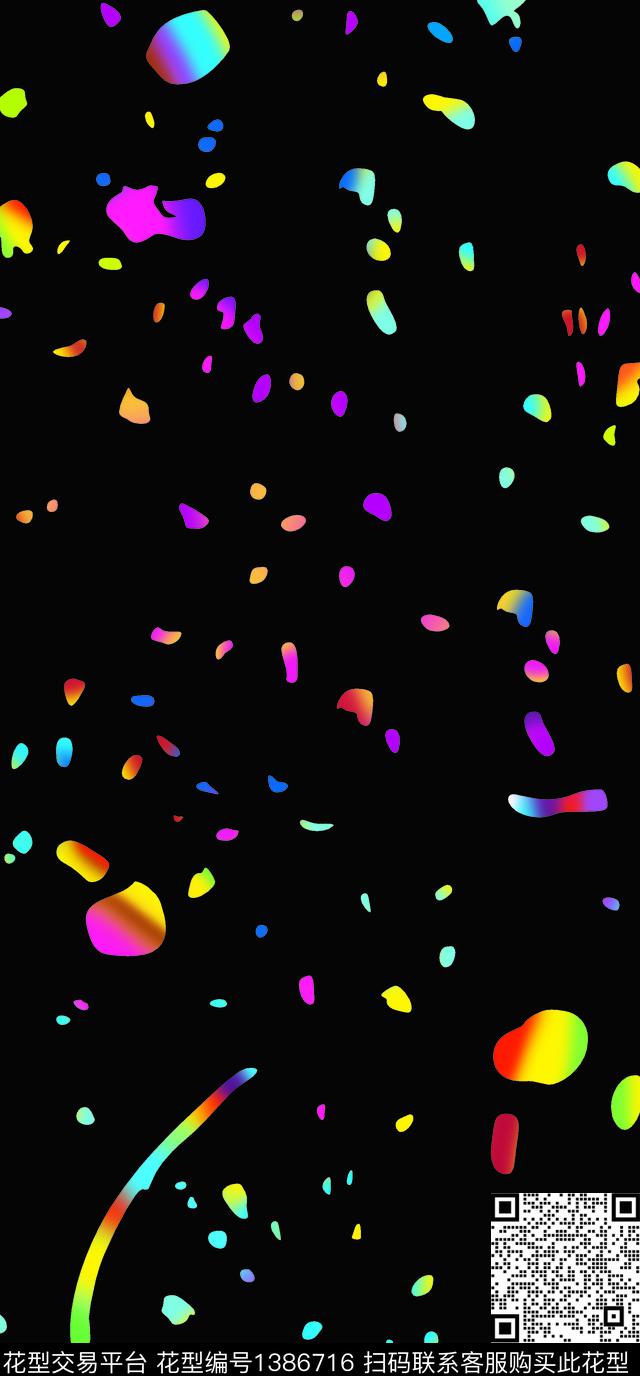 涂鸦字母黑白华亿平台数码印花华亿平台下载（图片编号: 1386716） - 瓦栏（Walan）