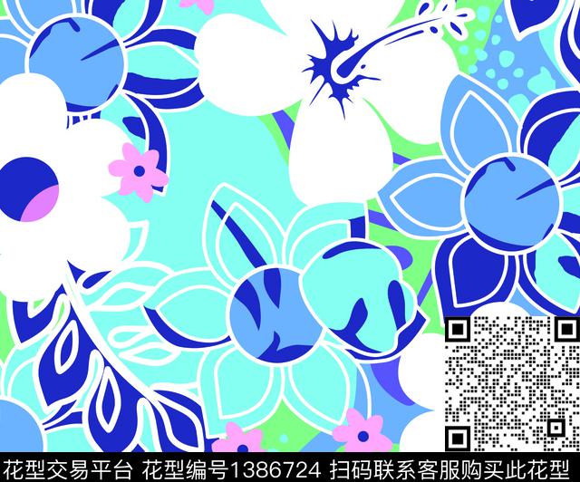 涂鸦字母黑白华亿平台数码印花华亿平台下载（图片编号: 1386724） - 瓦栏（Walan）