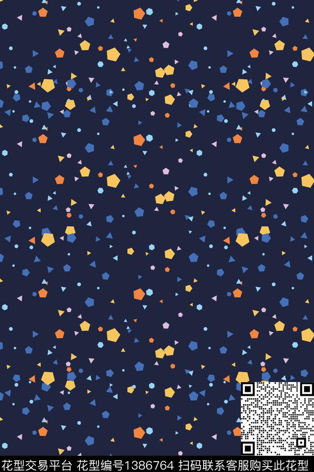 几何星空大牌风传统印花华亿平台下载（图片编号: 1386764） - 瓦栏（Walan）