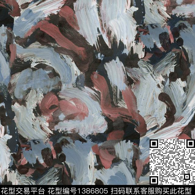 笔触手绘G_STAR数码印花华亿平台下载（图片编号: 1386805） - 瓦栏（Walan）