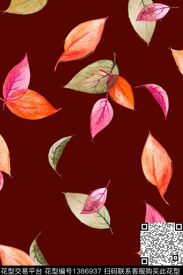 黑白华亿平台花卉大牌风数码印花华亿平台下载（图片编号: 1386937） - 瓦栏（Walan）