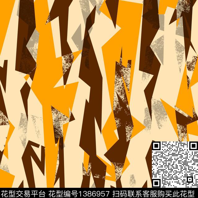 几何抽象男装大牌风传统印花华亿平台下载（图片编号: 1386957） - 瓦栏（Walan）