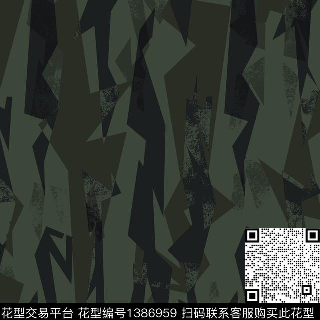 几何抽象男装大牌风传统印花华亿平台下载（图片编号: 1386959） - 瓦栏（Walan）