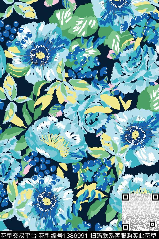 花卉花瓣大牌风数码印花华亿平台下载（图片编号: 1386991） - 瓦栏（Walan）