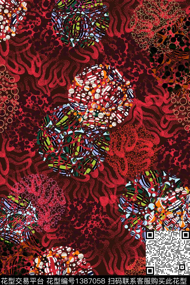 包金华亿平台花卉中老年数码印花华亿平台下载（图片编号: 1387058） - 瓦栏（Walan）