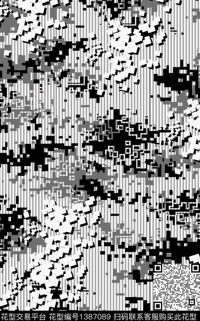 迷彩满版散花条纹传统印花华亿平台下载（图片编号: 1387089） - 瓦栏（Walan）