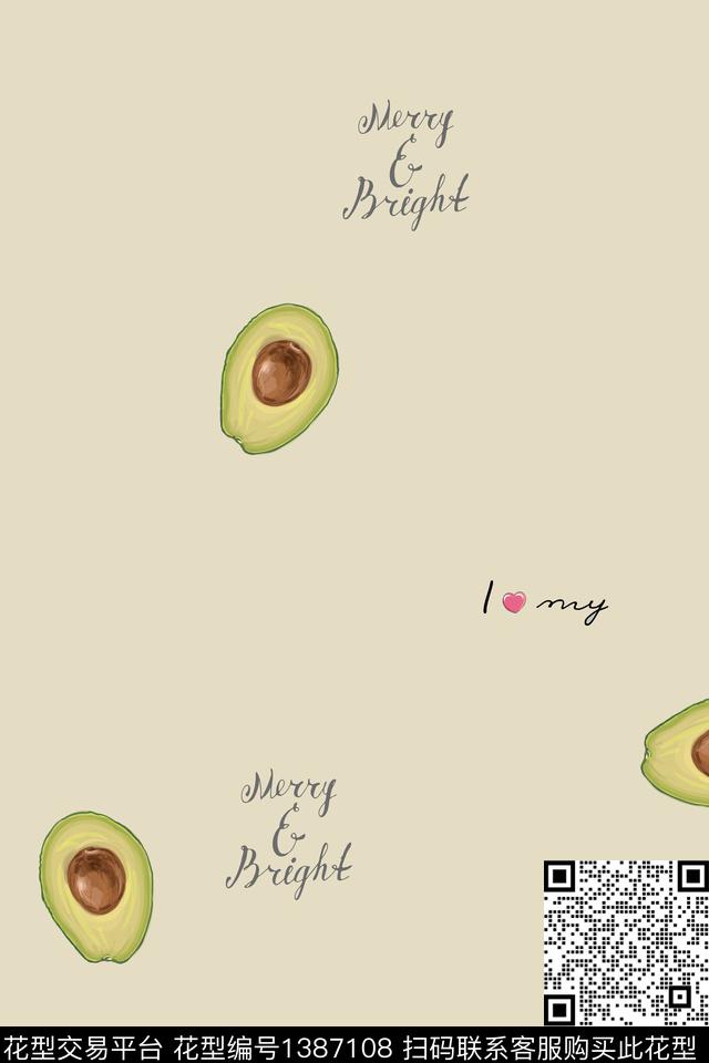 字母水果卡通数码印花华亿平台下载（图片编号: 1387108） - 瓦栏（Walan）