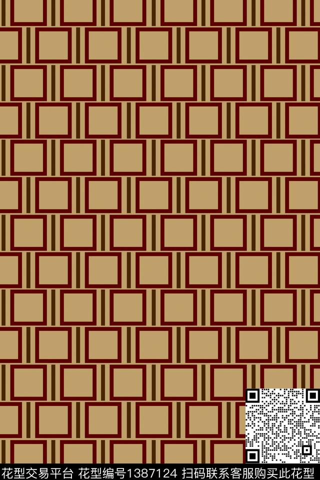 年轻女性几何条纹传统印花华亿平台下载（图片编号: 1387124） - 瓦栏（Walan）