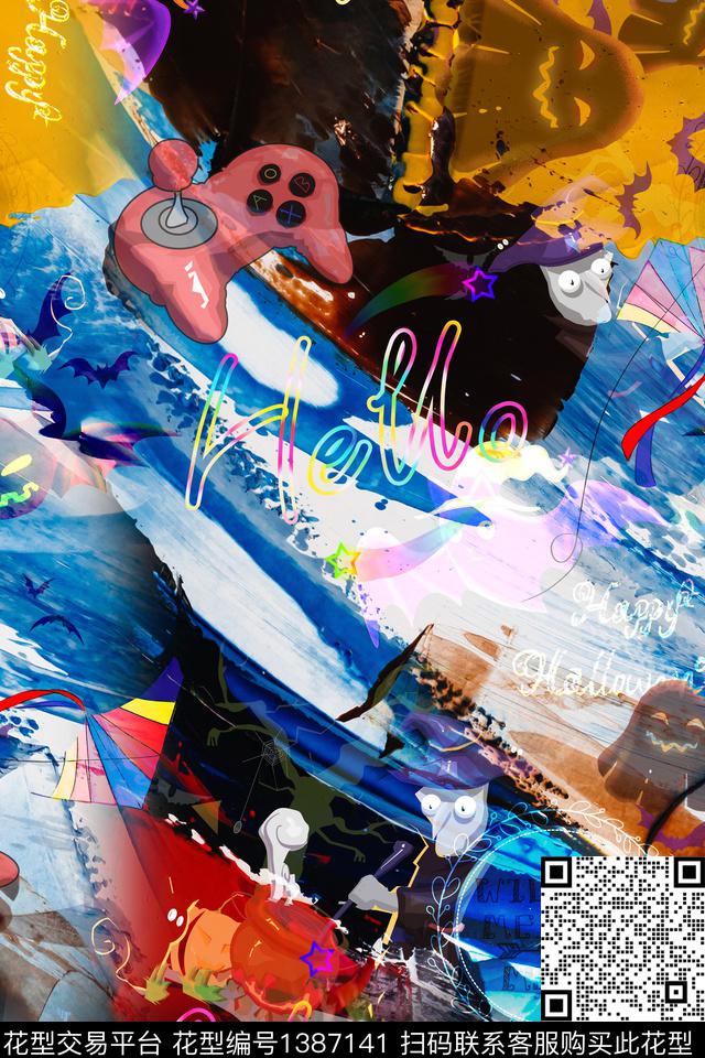 卡通派克服创意数码印花华亿平台下载（图片编号: 1387141） - 瓦栏（Walan）