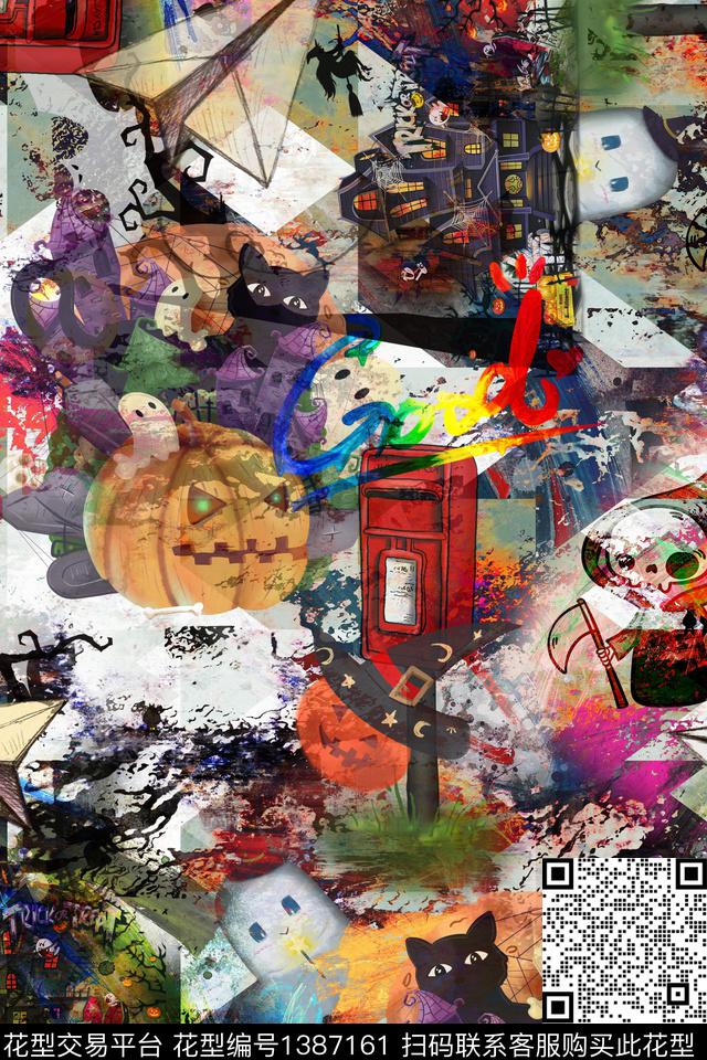 卡通派克服创意数码印花华亿平台下载（图片编号: 1387161） - 瓦栏（Walan）