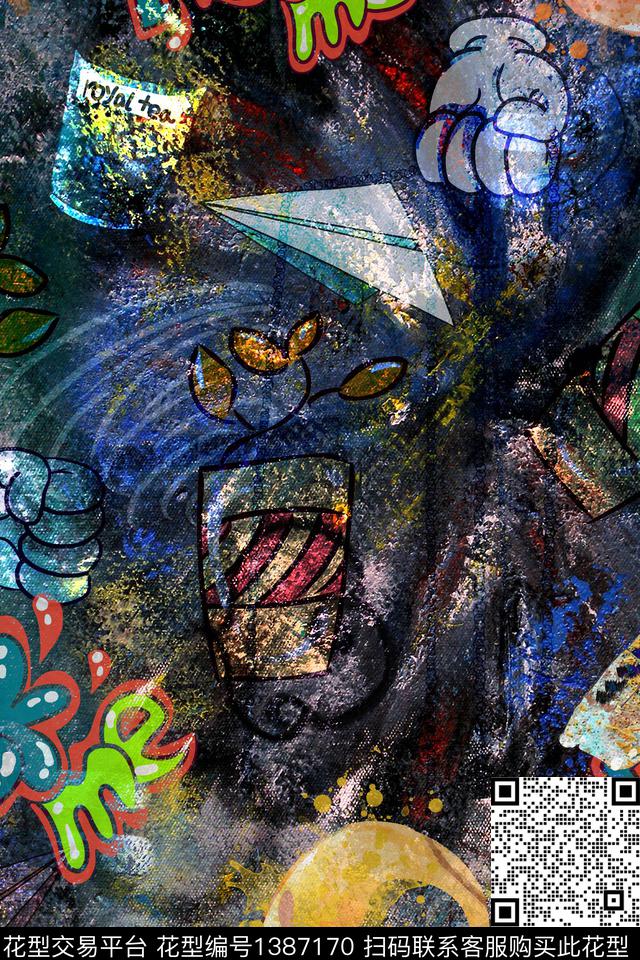 卡通派克服创意数码印花华亿平台下载（图片编号: 1387170） - 瓦栏（Walan）