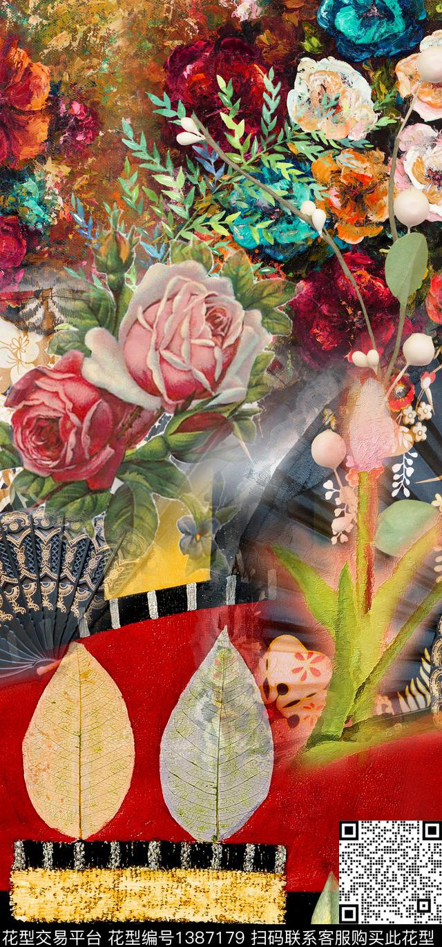定位花花卉真丝数码印花华亿平台下载（图片编号: 1387179） - 瓦栏（Walan）