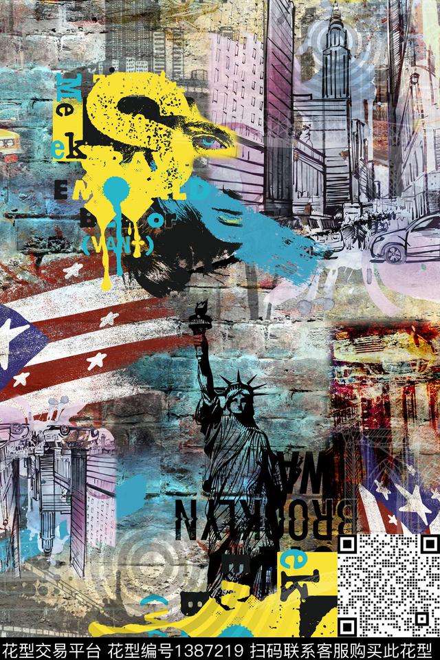 卡通派克服创意数码印花华亿平台下载（图片编号: 1387219） - 瓦栏（Walan）