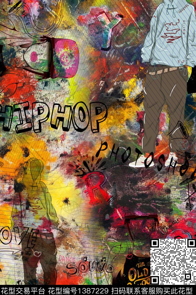 卡通派克服创意数码印花华亿平台下载（图片编号: 1387229） - 瓦栏（Walan）