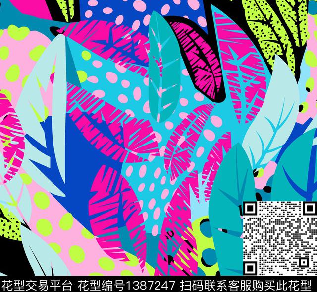 几何花卉混搭系列连体系列比基尼系列传统印花华亿平台下载（图片编号: 1387247） - 瓦栏（Walan）