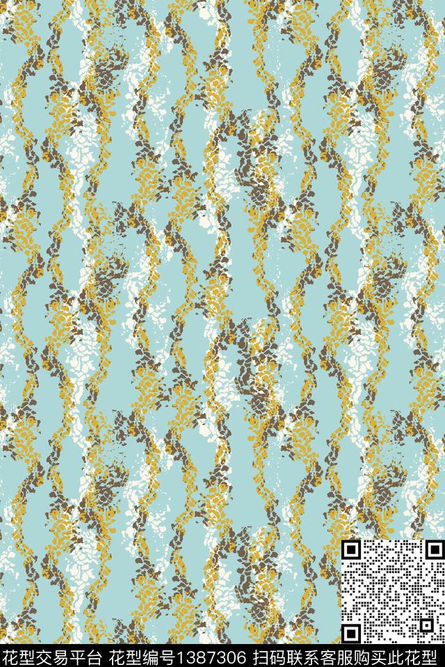 几何豹纹大牌风数码印花华亿平台下载（图片编号: 1387306） - 瓦栏（Walan）