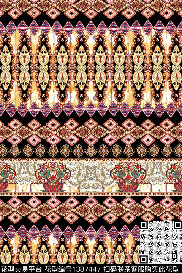 民族风华亿平台纹样时尚纹样数码印花华亿平台下载（图片编号: 1387447） - 瓦栏（Walan）